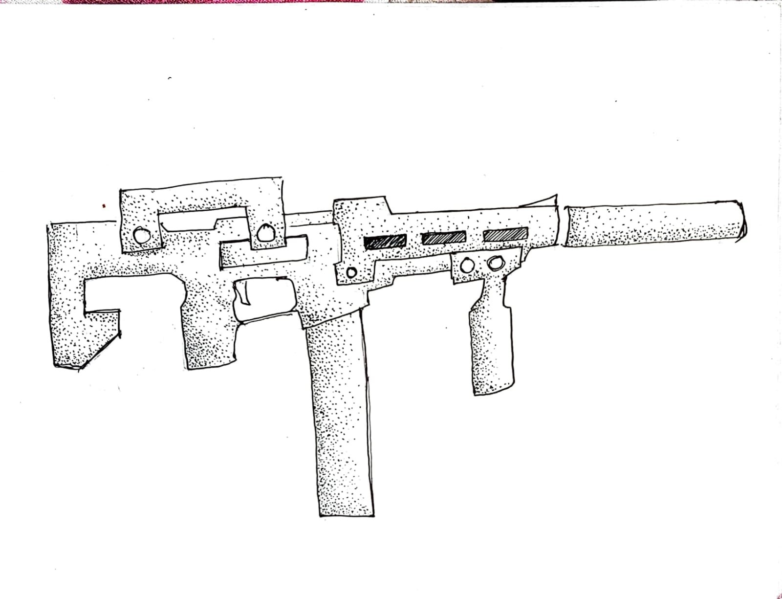 weapon concept art hand drawn WRAITH-LR